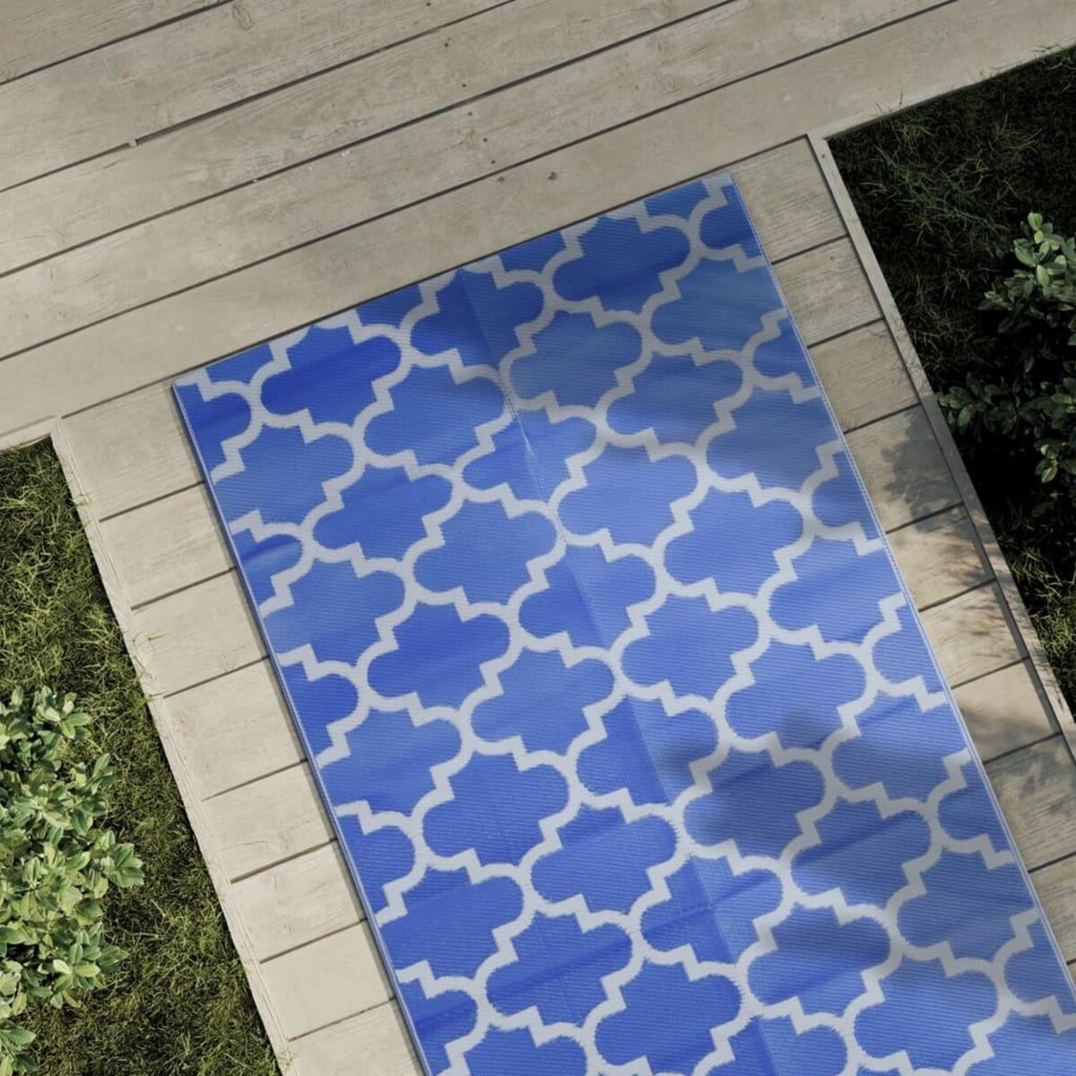 VIDAXL Tapis d'exterieur ARAKIL bleu 80x150 cm PP