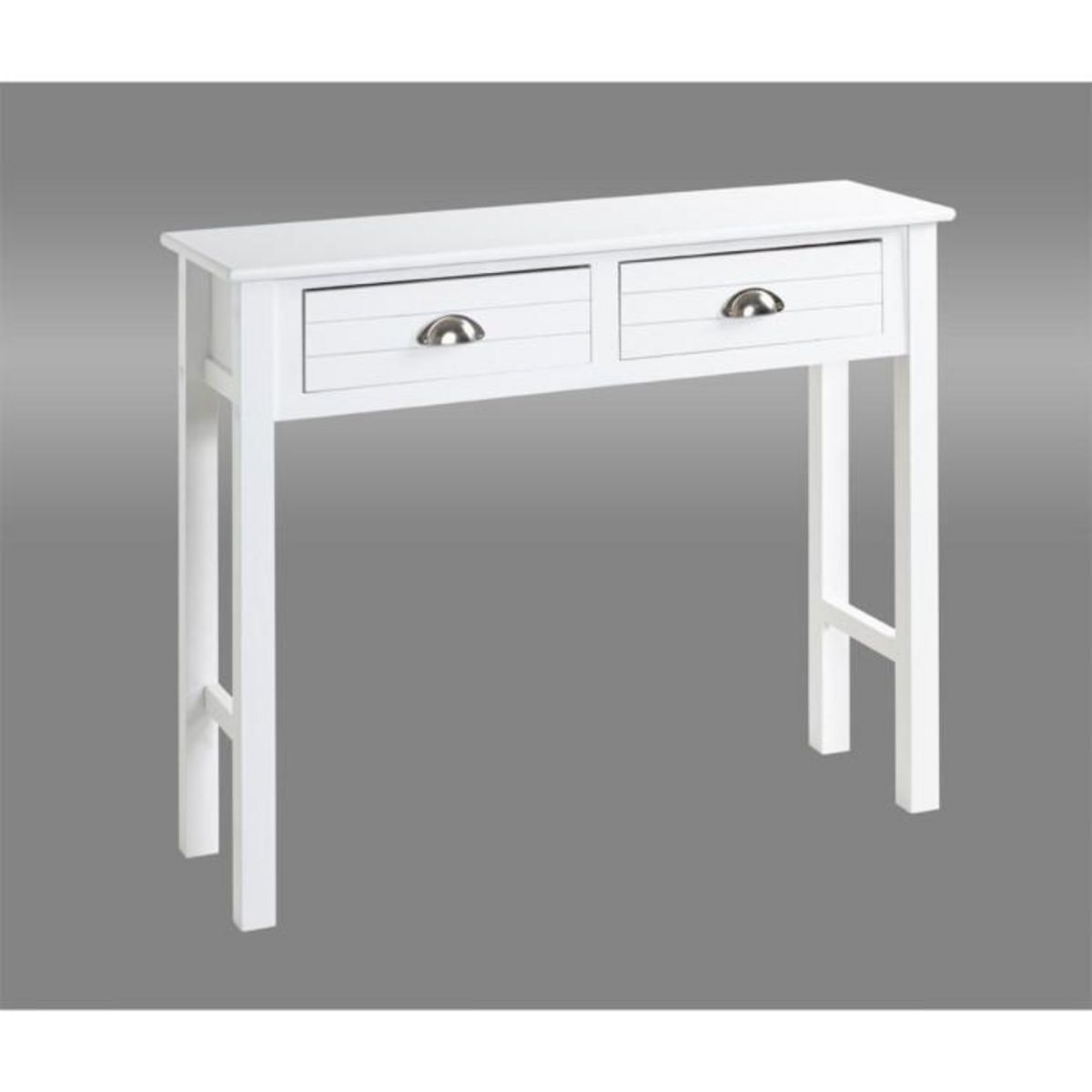 Paris Prix Console 2 Tiroirs  Lavido  100cm Blanc Laqué