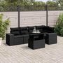 Voir la diapositive 1 : VIDAXL Salon de jardin 6 pcs avec coussins noir resine tressee