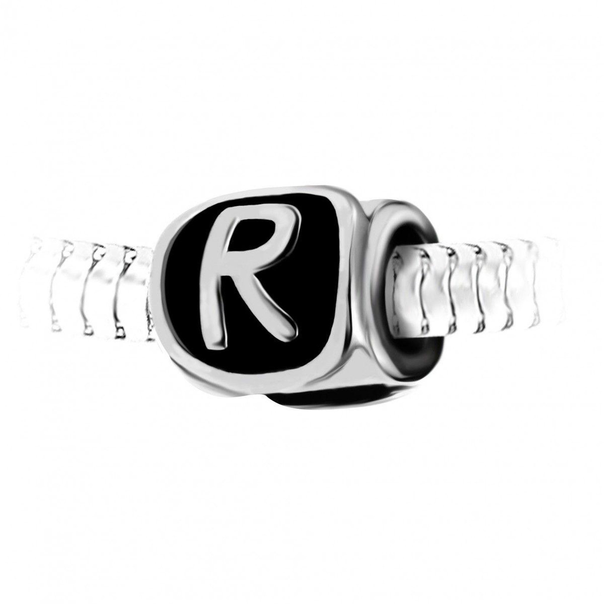 SC CRYSTAL Charm perle lettre R en acier par SC Crystal perle