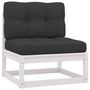 Voir la diapositive 5 : VIDAXL Salon de jardin avec coussins 8 pcs blanc bois de pin massif