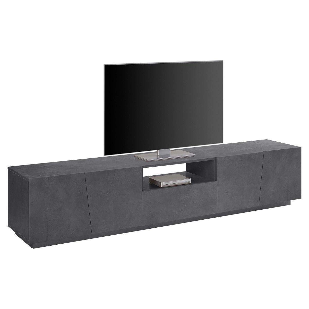 Meuble TV 4 portes 1 niche 1 tiroir L220cm VERONA