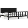 Voir la diapositive 1 : VIDAXL Cadre de lit sans matelas noir 200x200 cm bois massif de pin