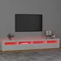 VIDAXL Meuble TV avec lumieres LED Blanc brillant 240x35x40 cm