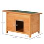 Voir la diapositive 3 : PAWHUT Niche chien sur pied dim. 85L x 58l x 58H cm - toit ouvrant bitumé vert - bois sapin pré-huilé