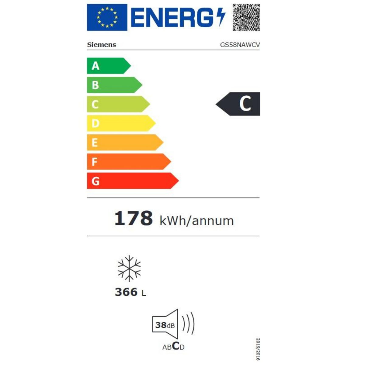 Siemens Congélateur armoire 70 cm no frost - gs58nawcv