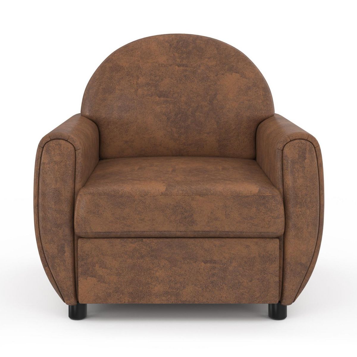 ID MARKET Fauteuil CLUB vintage GASTON marron foncé effet vieilli