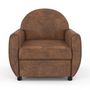 Voir la diapositive 3 : ID MARKET Fauteuil CLUB vintage GASTON marron foncé effet vieilli