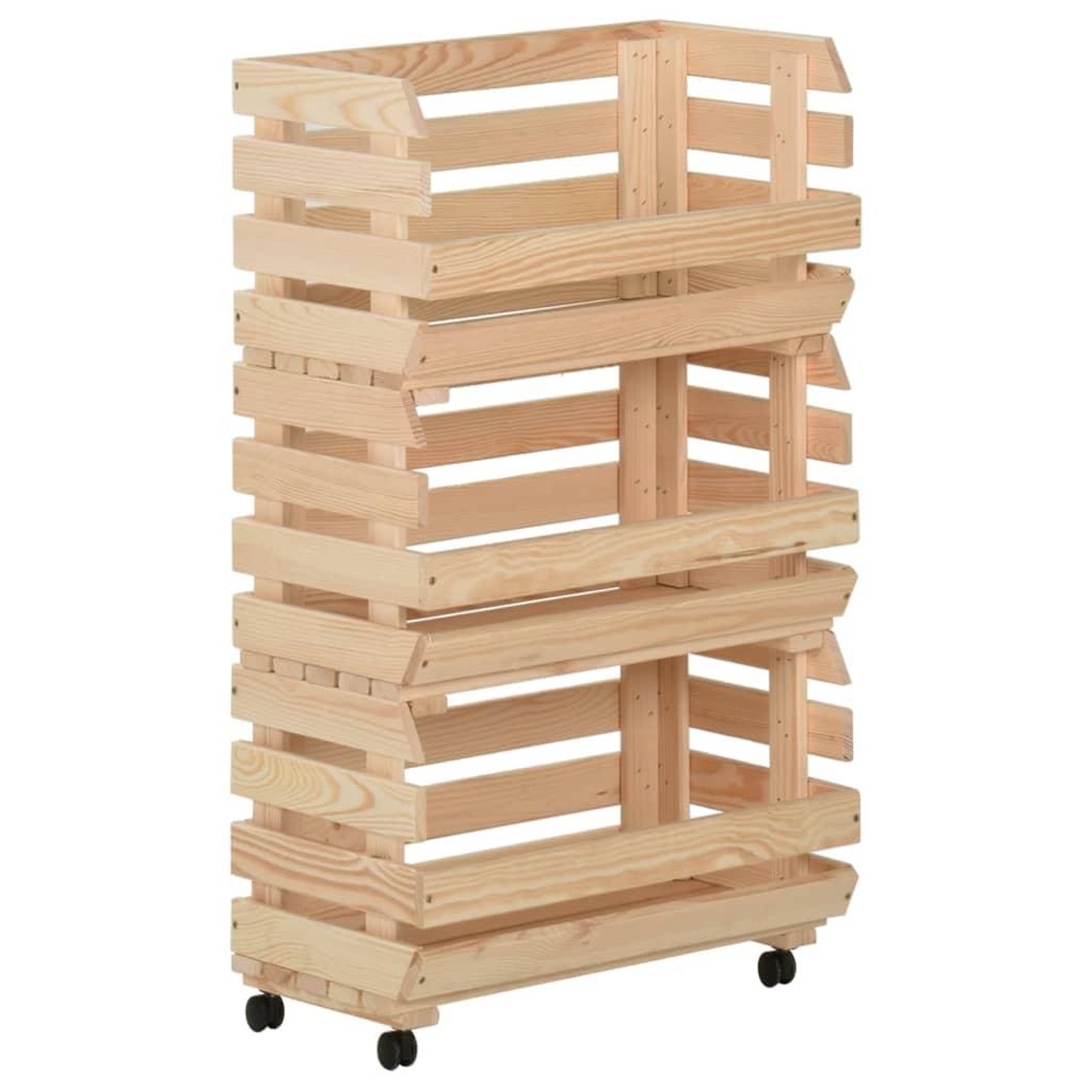 VIDAXL Chariot a legumes 37x30x80 cm bois de pin solide