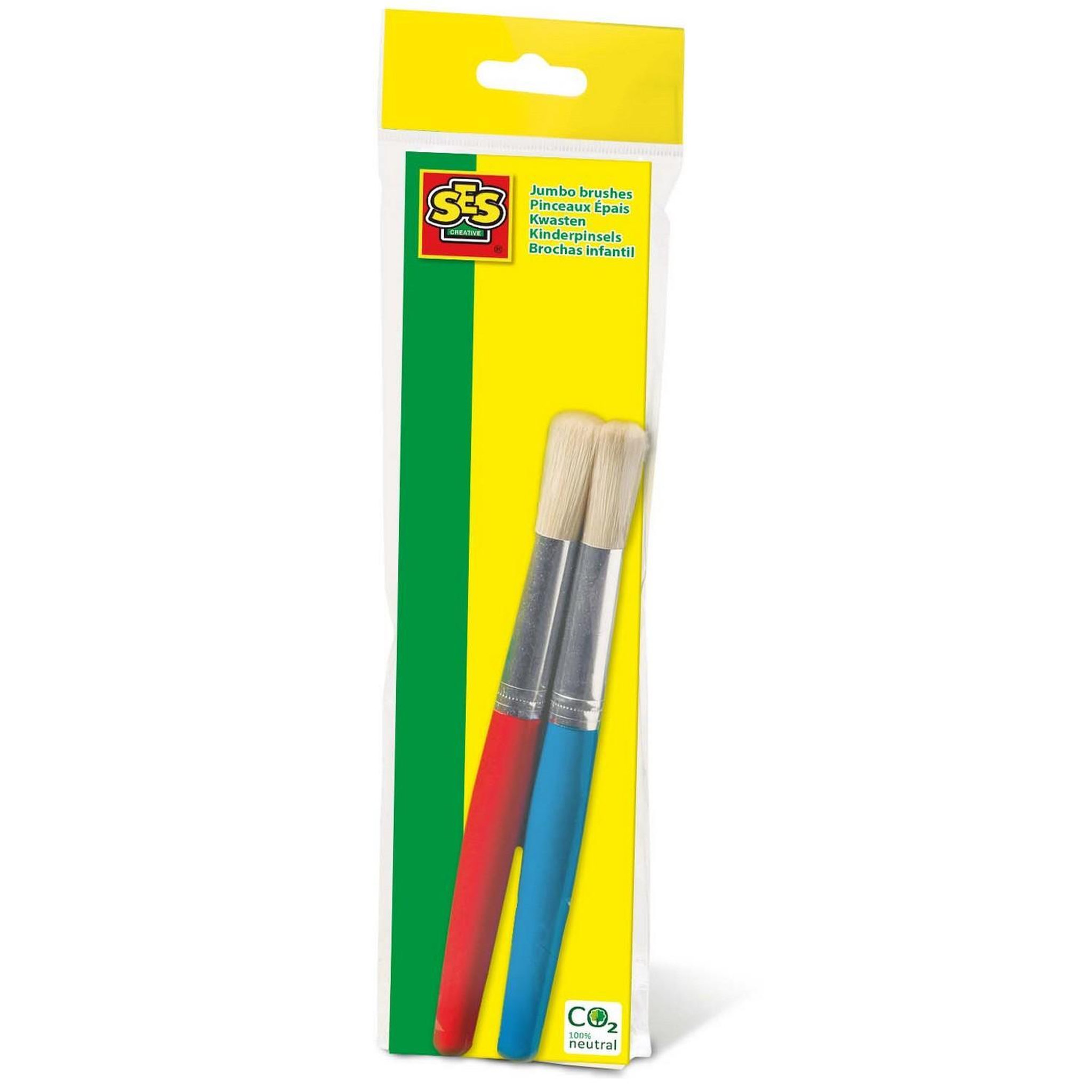 SES Creative Peinture à doigts 2 pinceaux épais