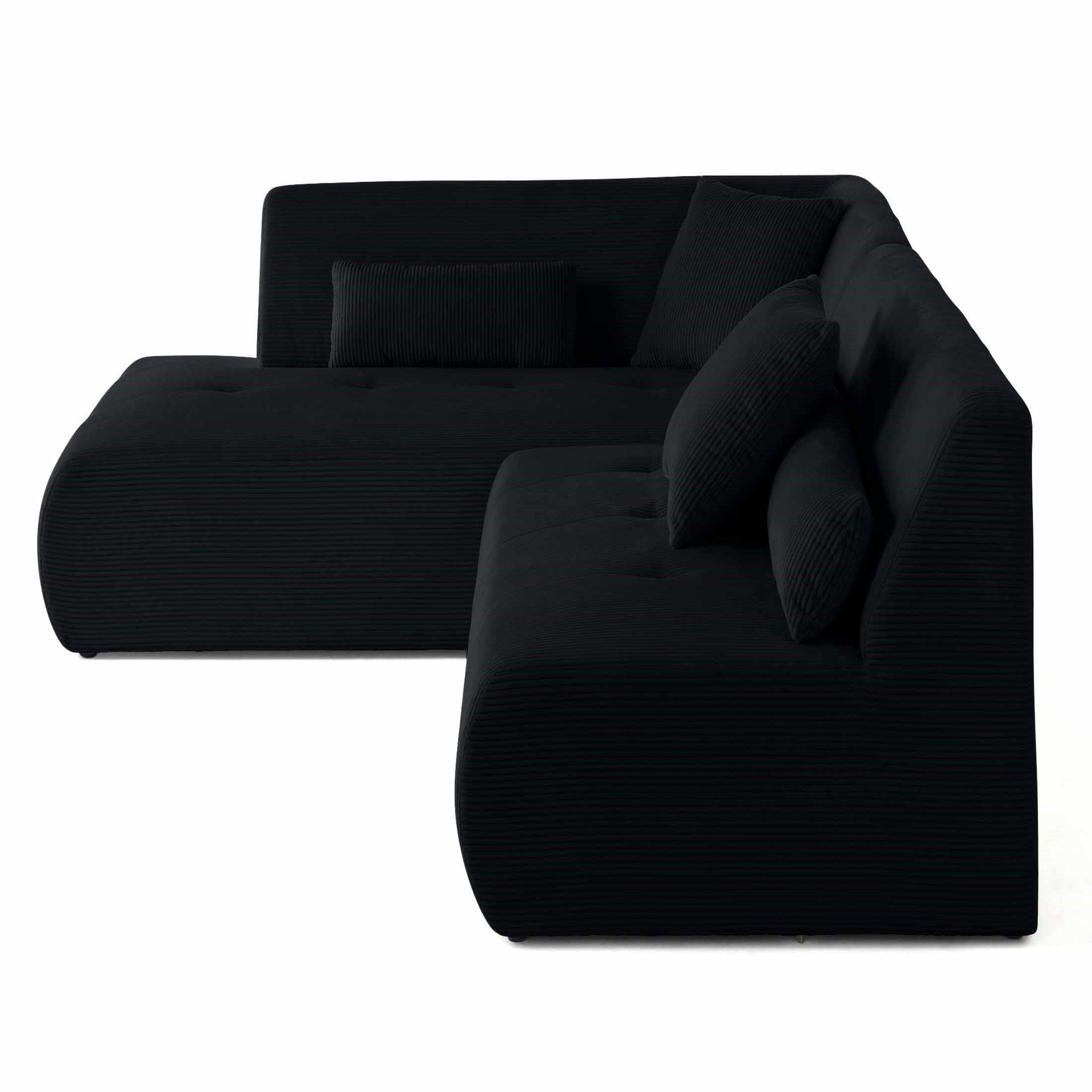 Voir la diapositive 3 : LISA DESIGN Onyx - canapé modulable d'angle gauche - 5 places - en velours côtelé