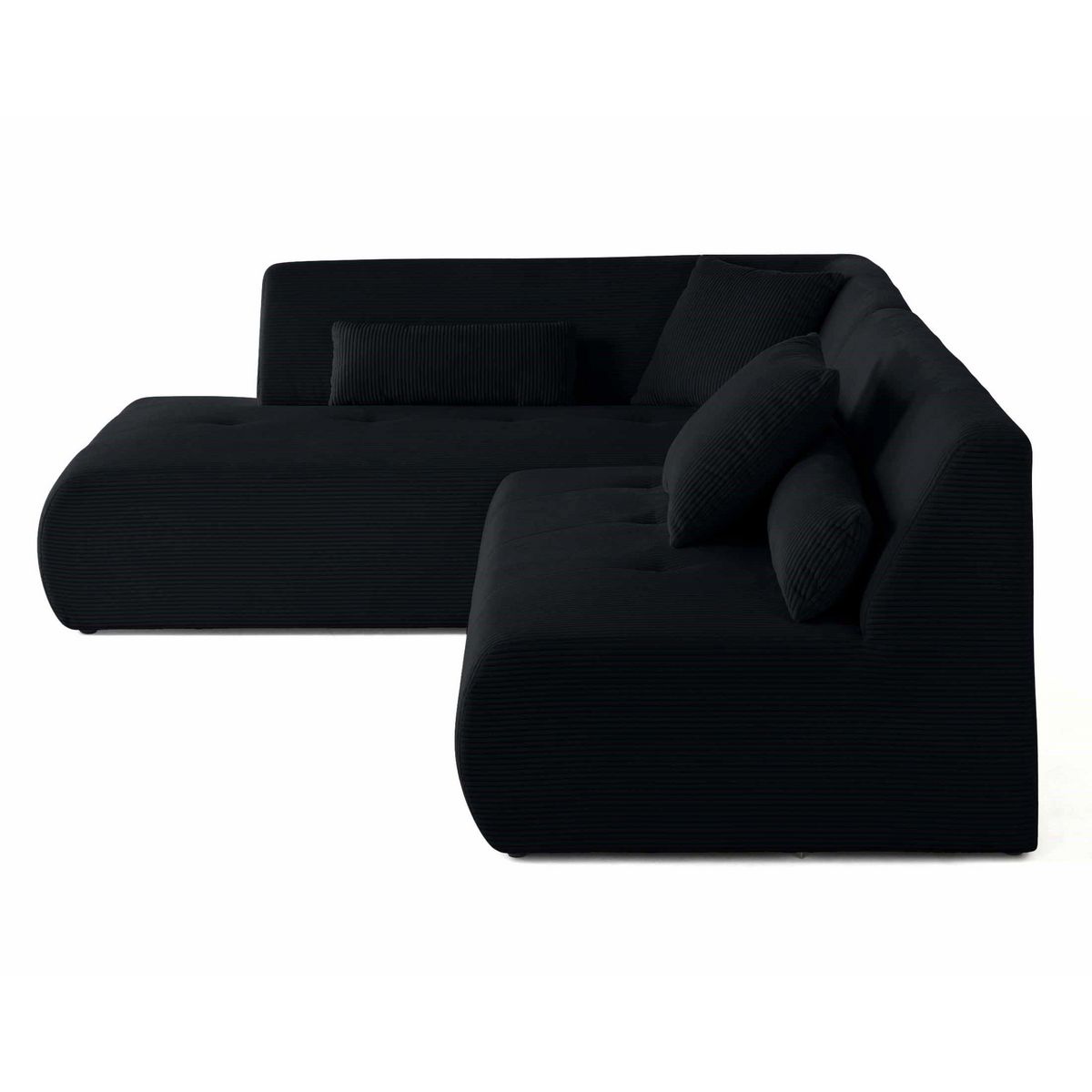 LISA DESIGN Onyx - canapé modulable d'angle gauche - 5 places - en velours côtelé