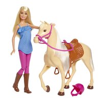 BARBIE Barbie et sa licorne lumières magiques - Barbie pas cher 