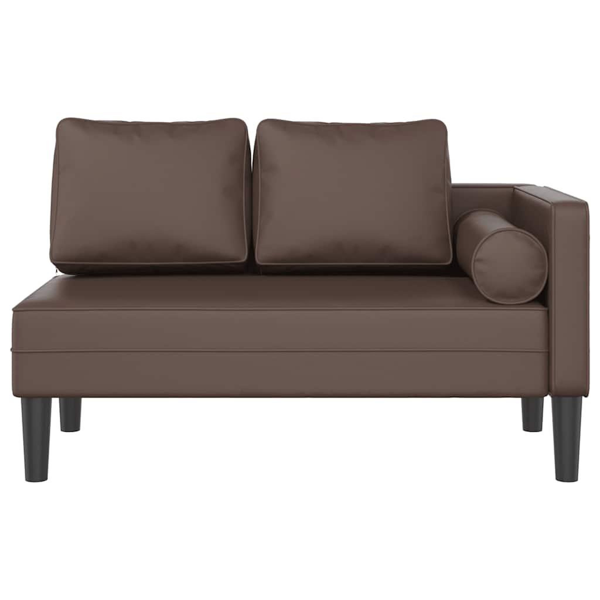 Voir la diapositive 3 : VIDAXL Chaise longue avec coussins marron similicuir