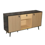 DIVERS Buffet contemporain effet bois Chelsea - L. 150 x H. 78 cm - Noir