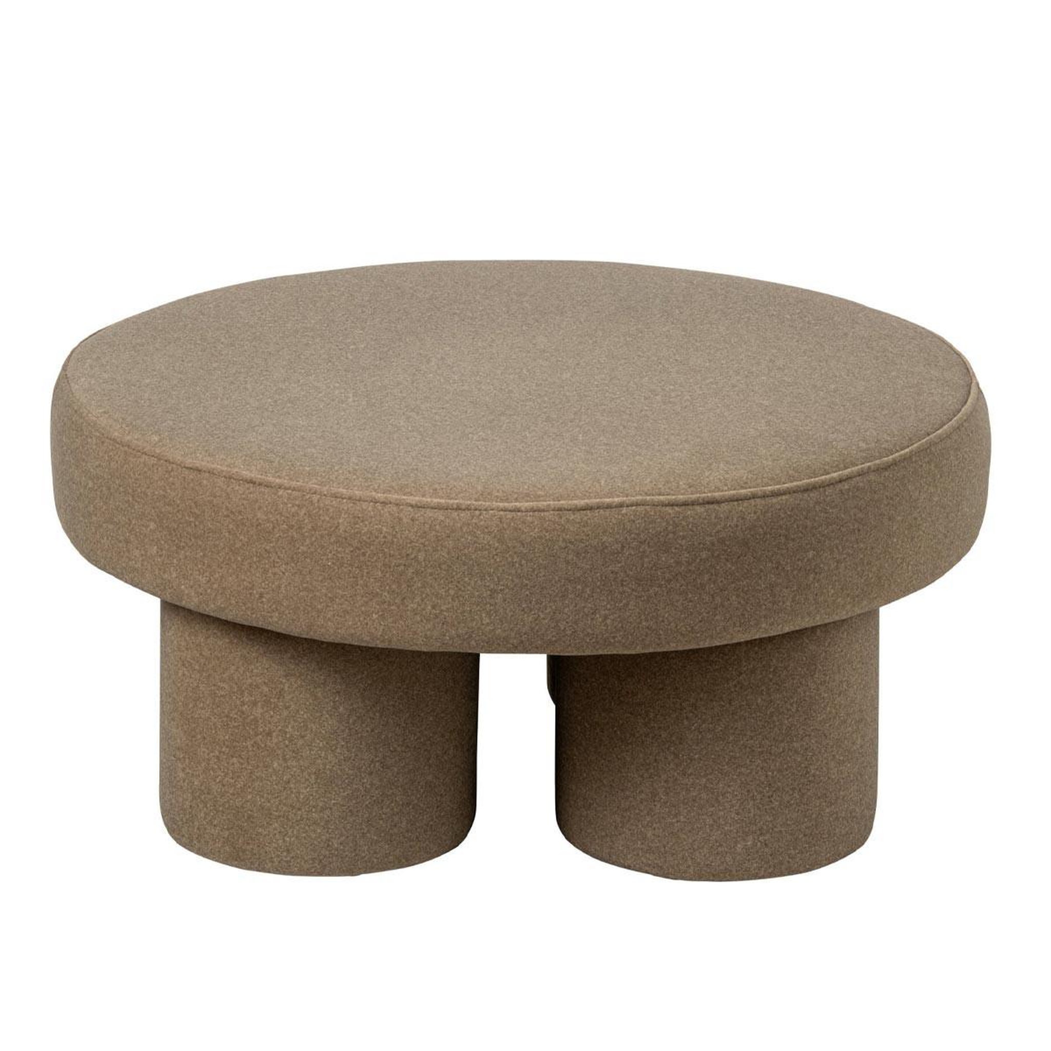 Voir la diapositive 2 : J-LINE Pouf rond sur pieds  champi  71cm beige