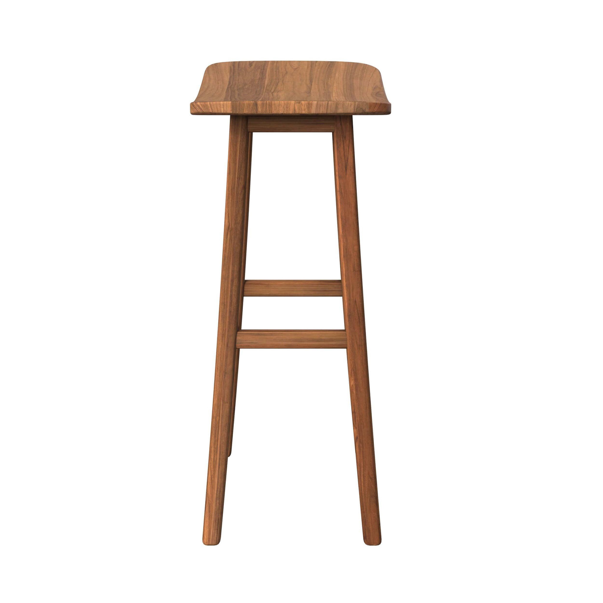 Voir la diapositive 6 : MAISON PAVANE Tabouret de bar en bois de teck 77 cm-vittoria