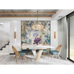 BEST MOBILIER Xandriel - table à manger extensible - blanc et chêne clair - 4 à 6 personnes. Coloris disponibles : Bicolore