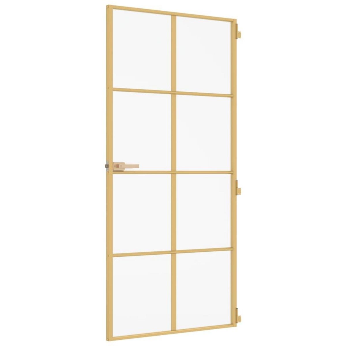 VIDAXL Porte interieure mince dore 93x201,5 cm verre trempe aluminium