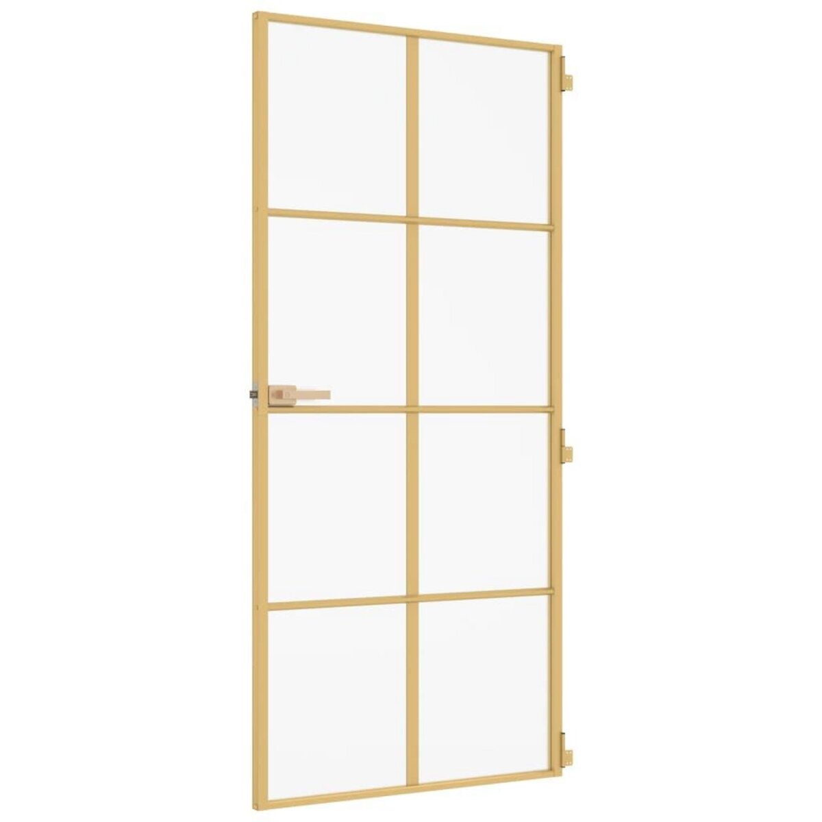 VIDAXL Porte interieure mince dore 93x201,5 cm verre trempe aluminium