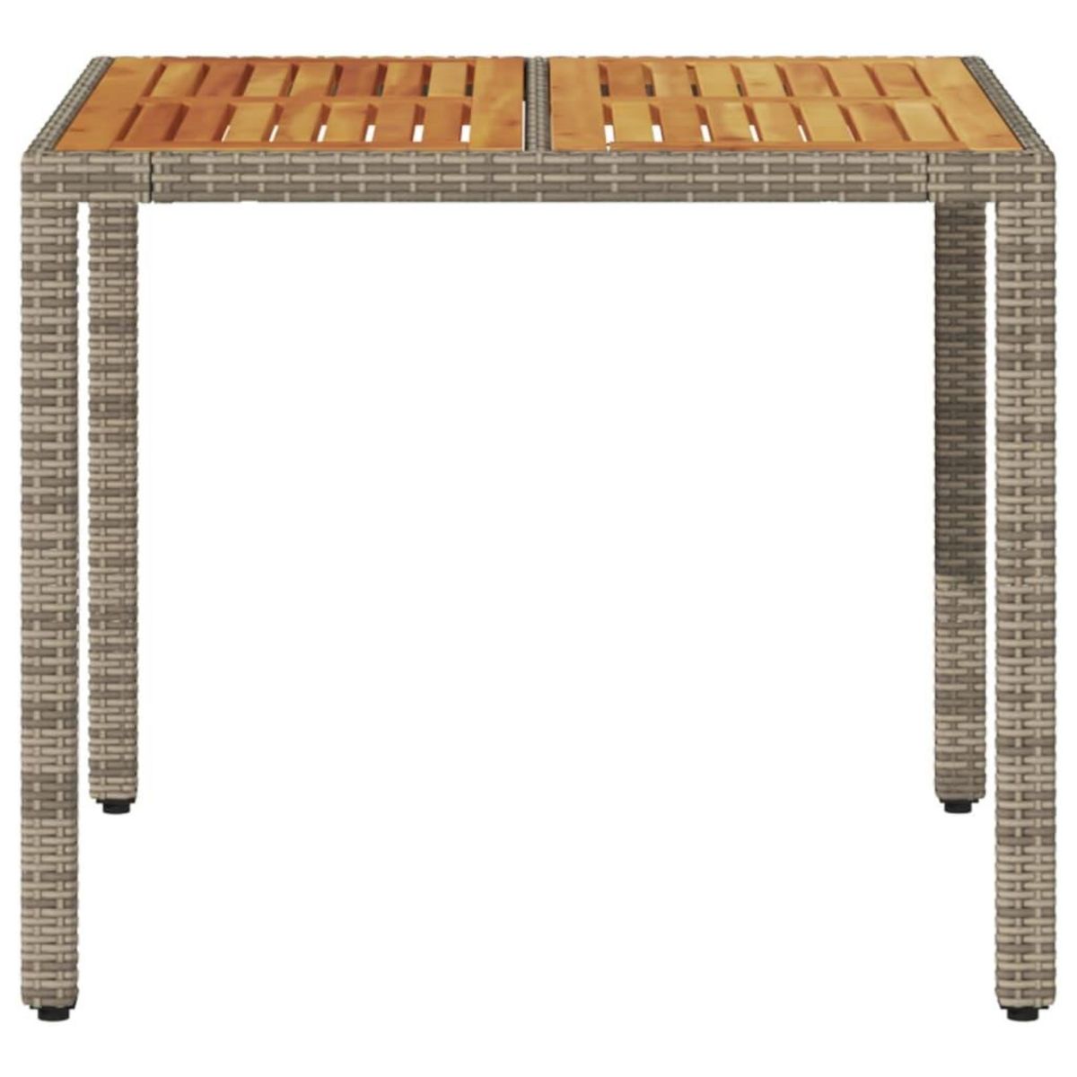 VIDAXL Table de jardin et dessus en bois d'acacia gris resine tressee