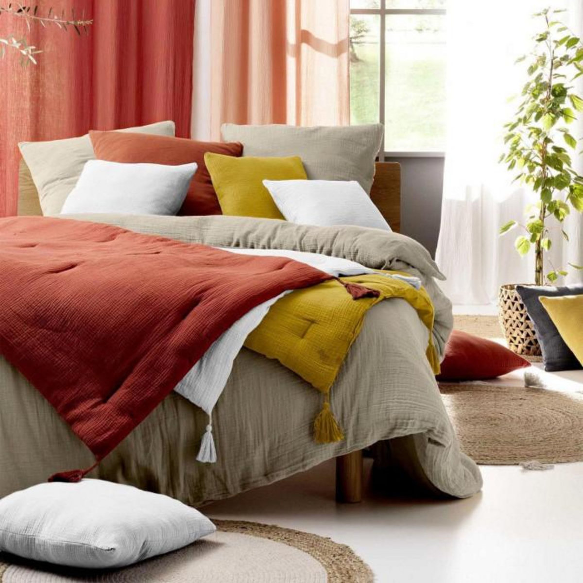 Paris Prix Parure de Lit 3 Pièces  Angelia  240x220cm Sable