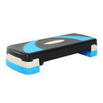 HOMCOM Stepper fitness aerobic hauteur reglable surface antiderapante 80 x 31 x 20 cm noir bleu