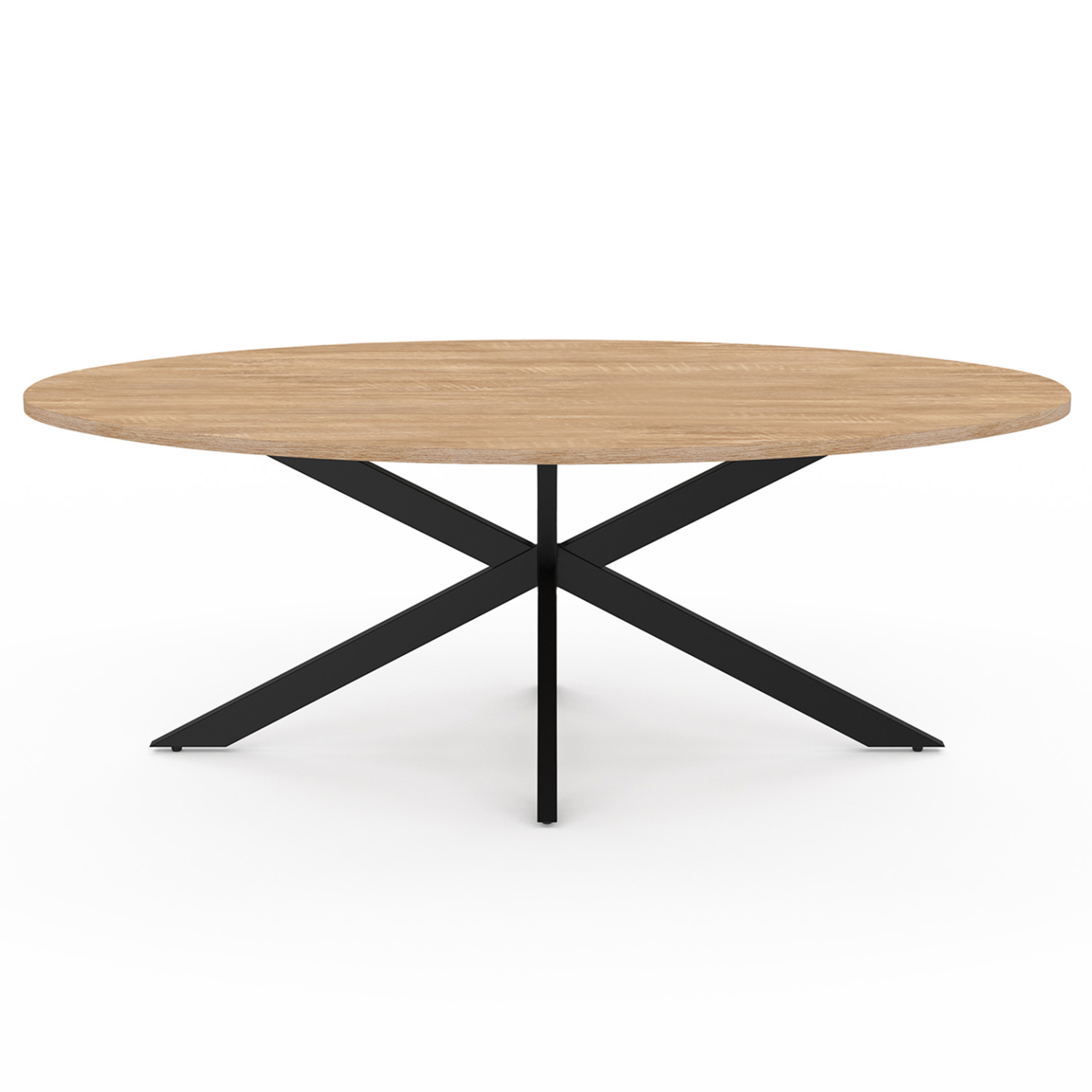 Voir la diapositive 3 : ID MARKET Table basse ovale alix 110 cm pied araignée bois et noir