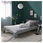 Voir la diapositive 2 : HomeStyle4U Lit simple 90x200 avec tiroir et Sommier - gris
