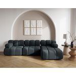 LISA DESIGN Ruby - canapé modulable d'angle droit 4 places en velours texturé. Coloris disponibles : Noir, Gris, Orange, Beige, Bleu