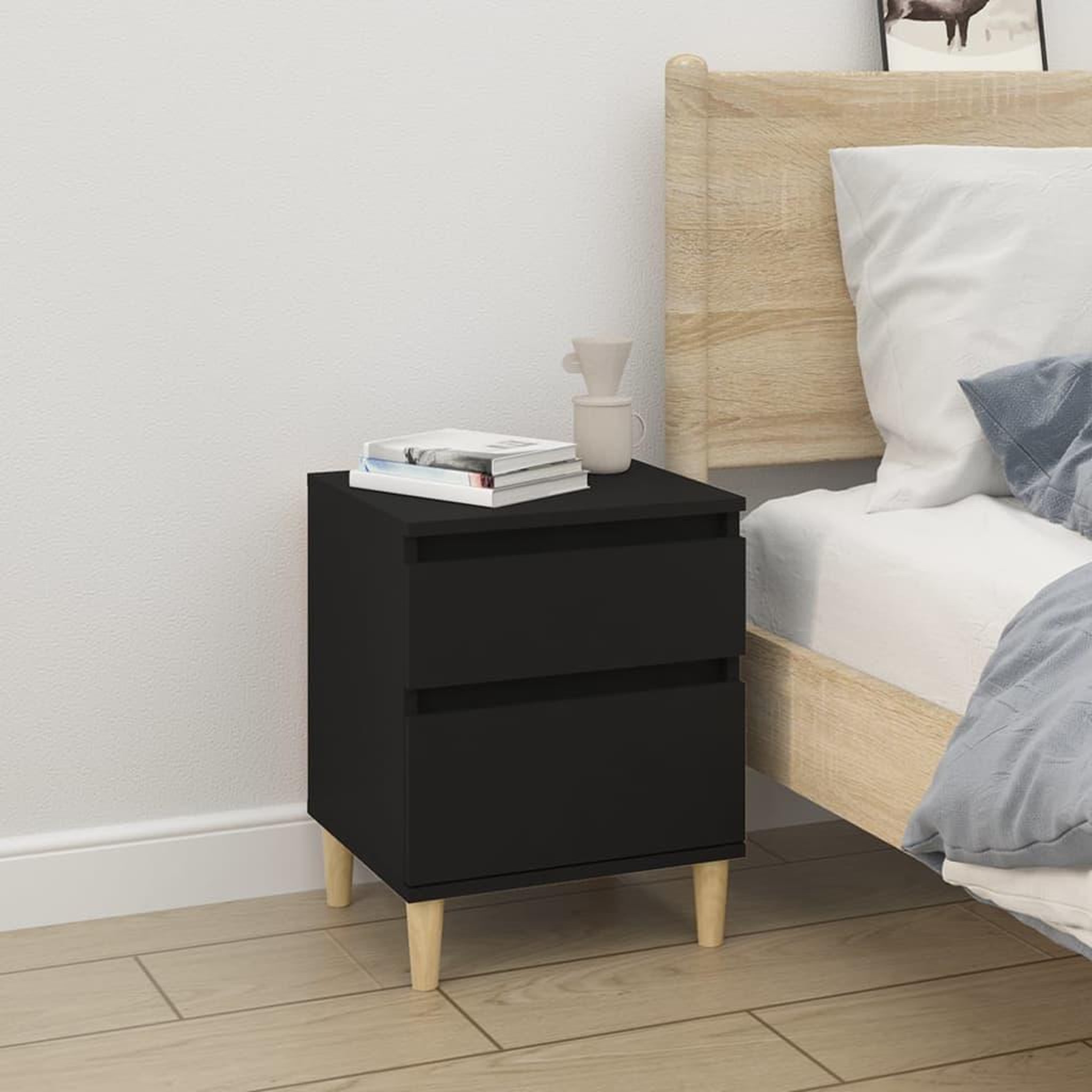Voir la diapositive 1 : VIDAXL Table de chevet Noir 40x35x50 cm