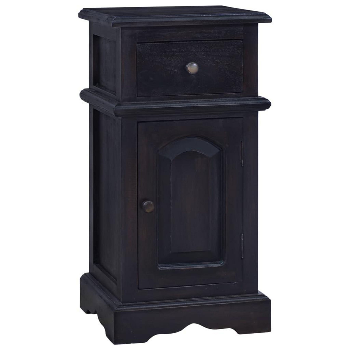 VIDAXL Table de chevet cafe noir clair bois d'acajou massif