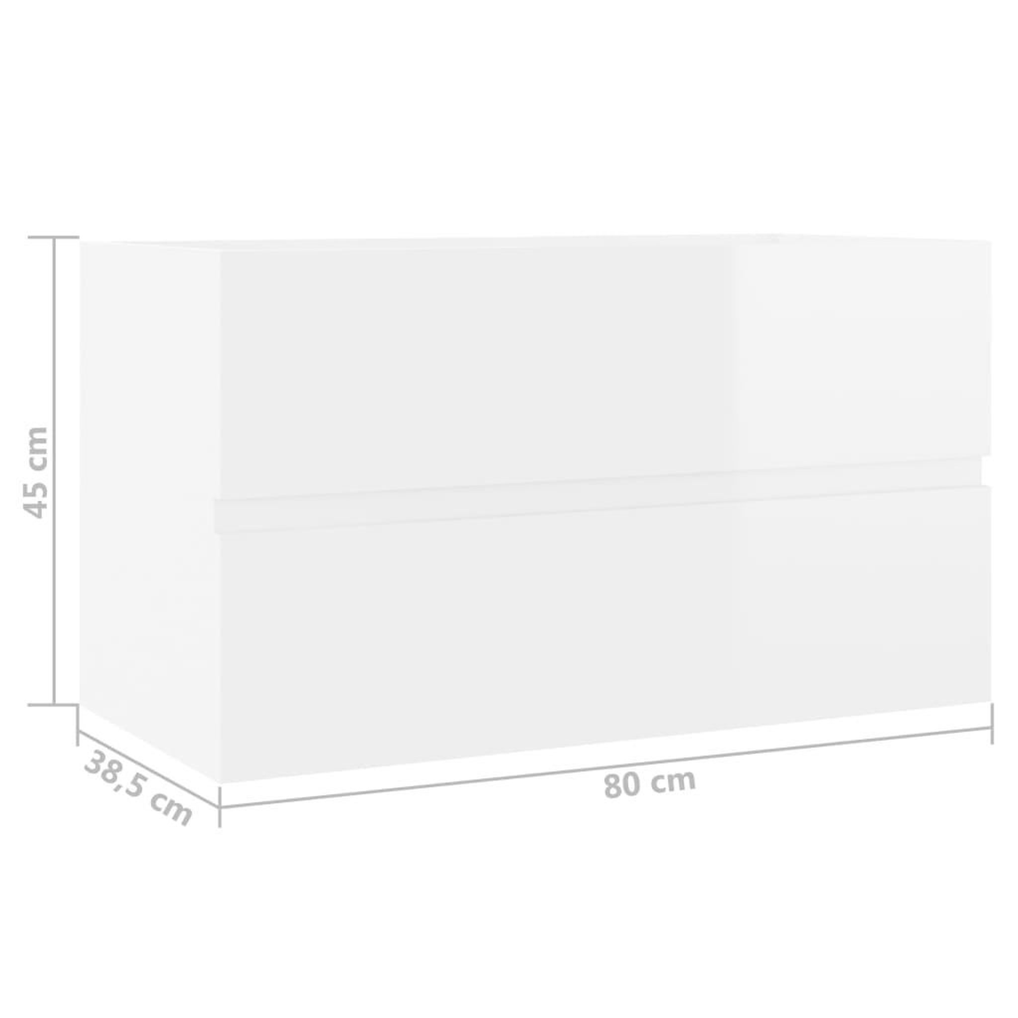 Voir la diapositive 6 : VIDAXL Armoire d'evier avec lavabo integre Blanc brillant Agglomere