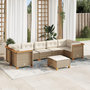Voir la diapositive 1 : VIDAXL Salon de jardin avec coussins 8 pcs beige resine tressee