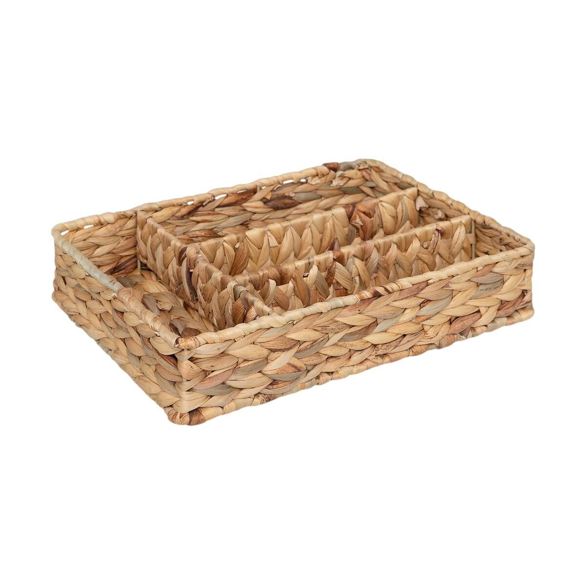 Eden Range couverts en jacinthe tressé 4 compartiments 24 x 34 cm beige