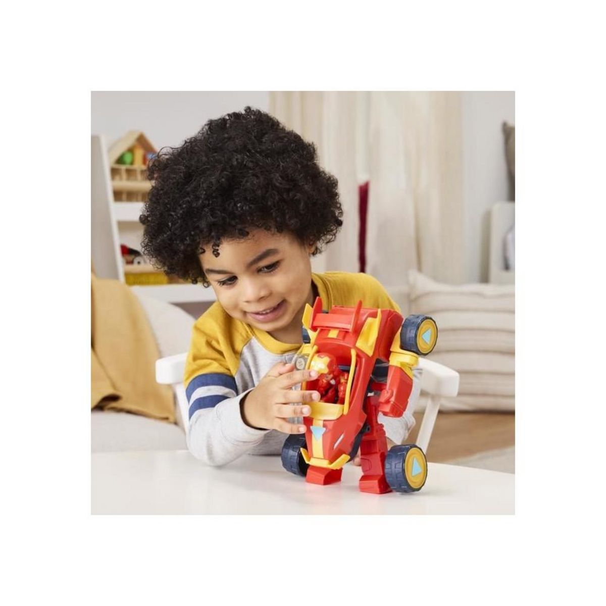 HASBRO Armure mecha Iron Man et véhicule 2-en-1, Marvel Iron Man and his Awesome Friends, des 3 ans