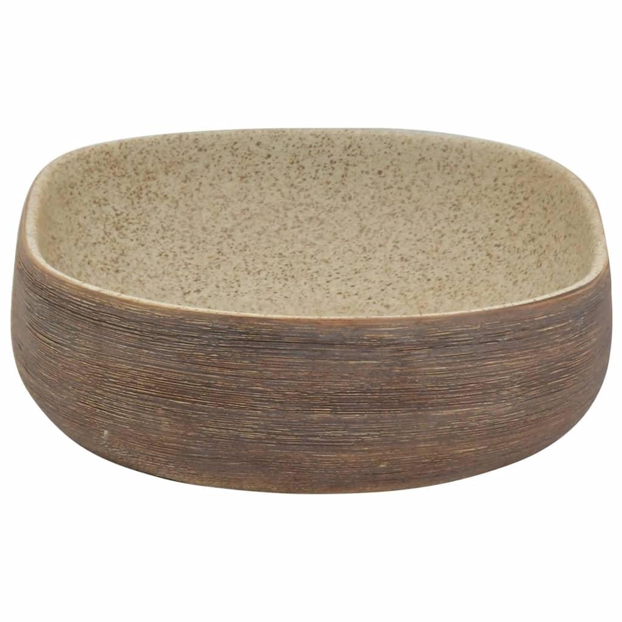 Voir la diapositive 5 : VIDAXL Vasque a poser sable et marron ovale 59x40x14 cm ceramique