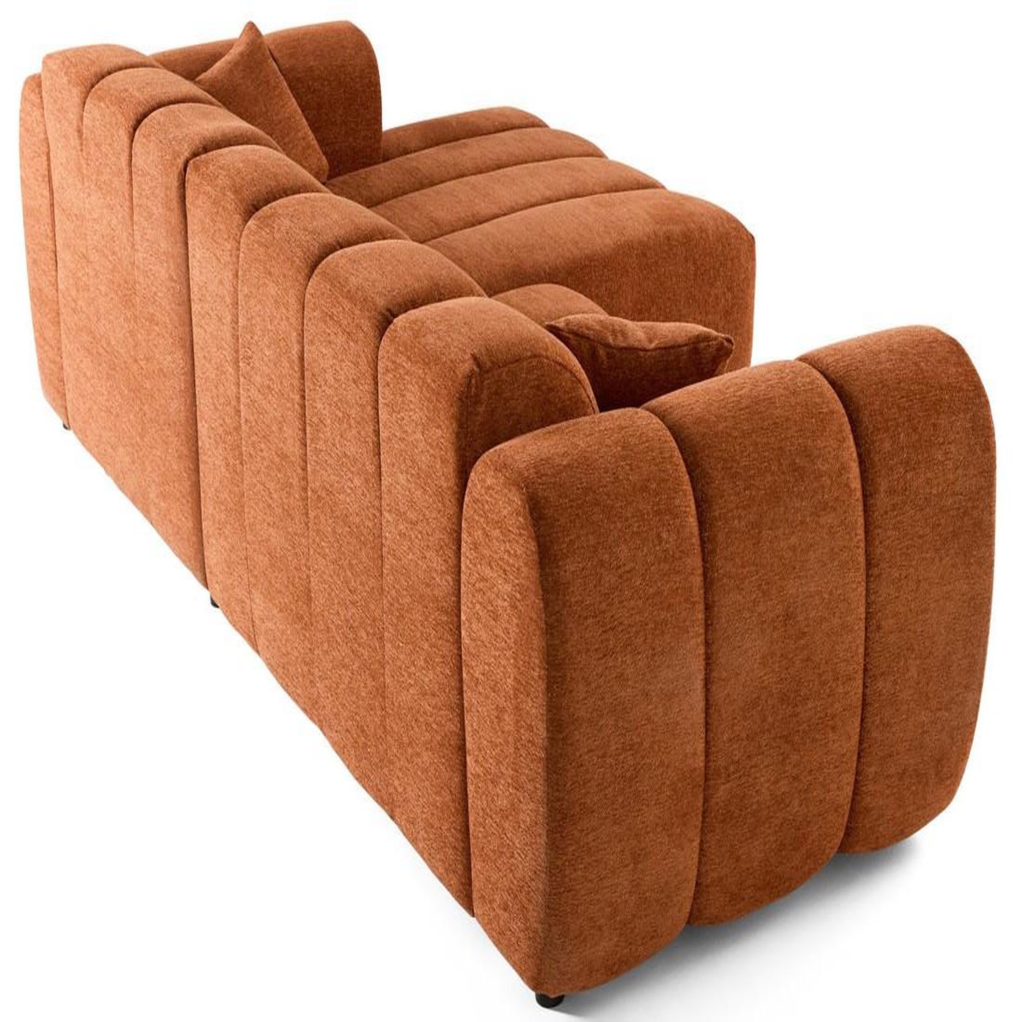 Voir la diapositive 4 : LISA DESIGN Curtis - canapé d'angle droit 4 places en tissu texturé
