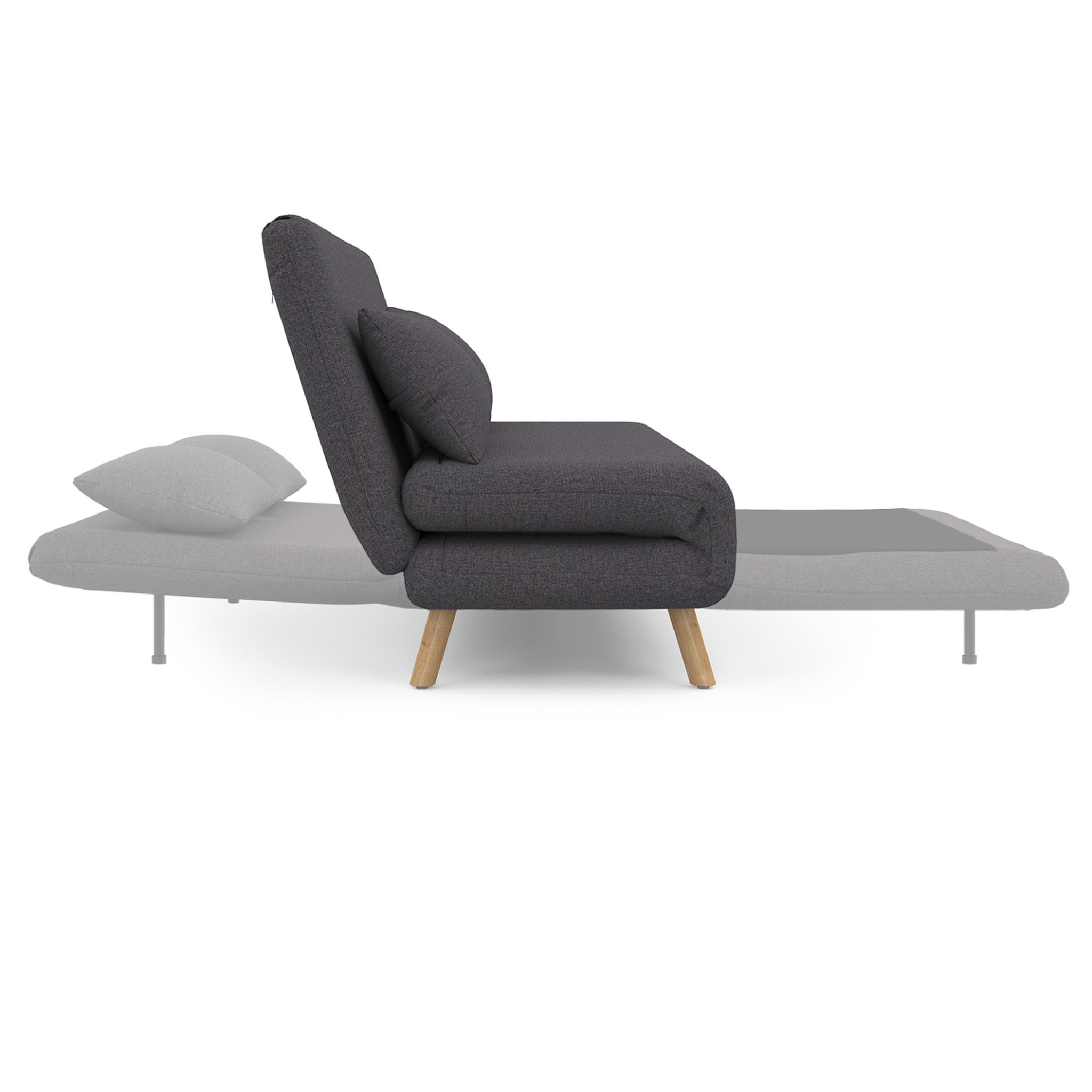 Voir la diapositive 6 : ID MARKET Canapé convertible romeo lit d'appoint 2 places 120 x 190 cm tissu gris anthracite