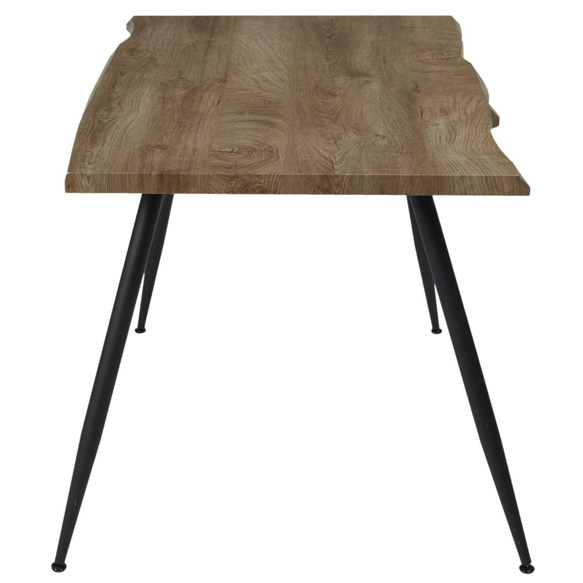 Voir la diapositive 4 : TOILINUX Table à manger 4 personnes en métal et mdf - noir et marron