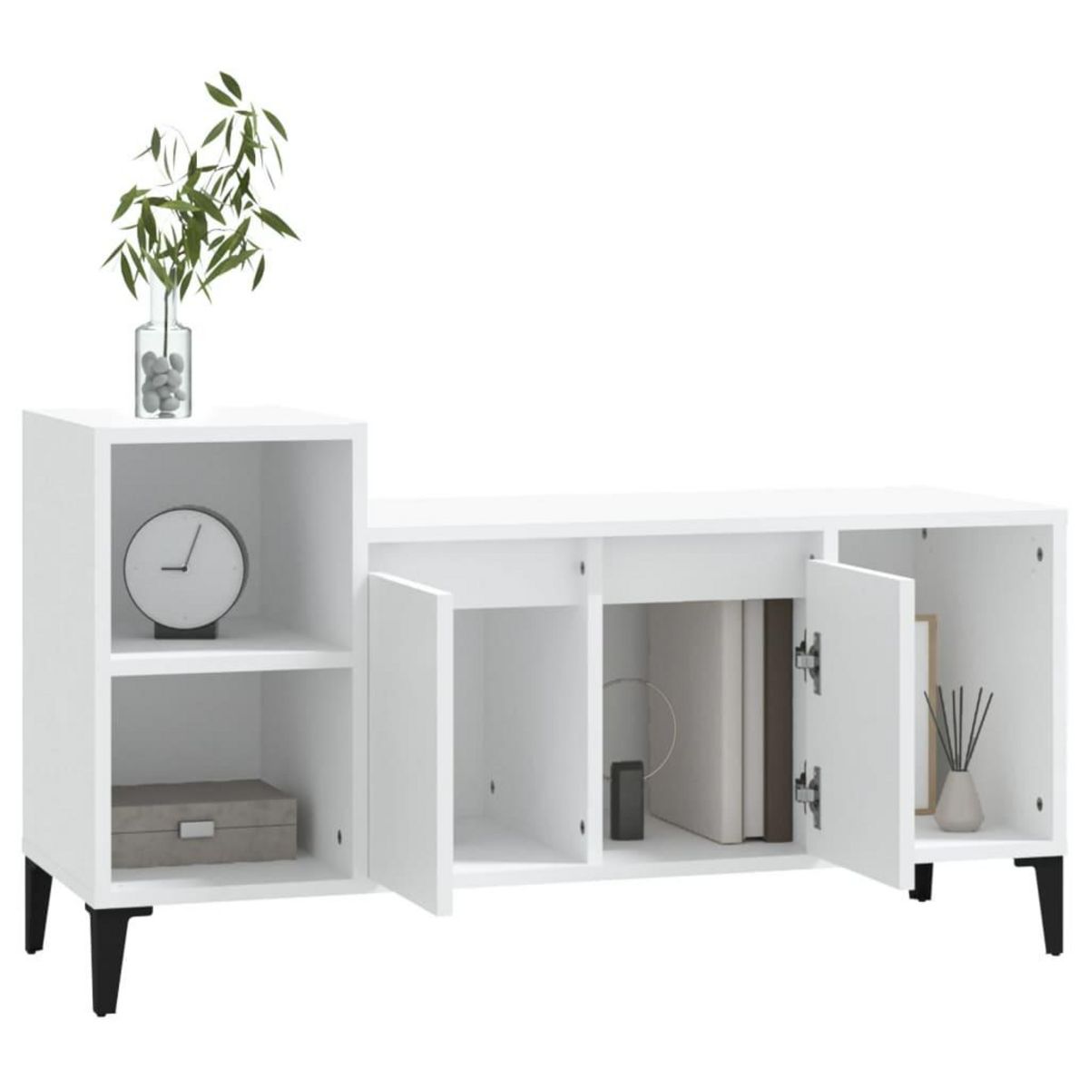 VIDAXL Meuble TV Blanc 100x35x55 cm Bois d'ingenierie