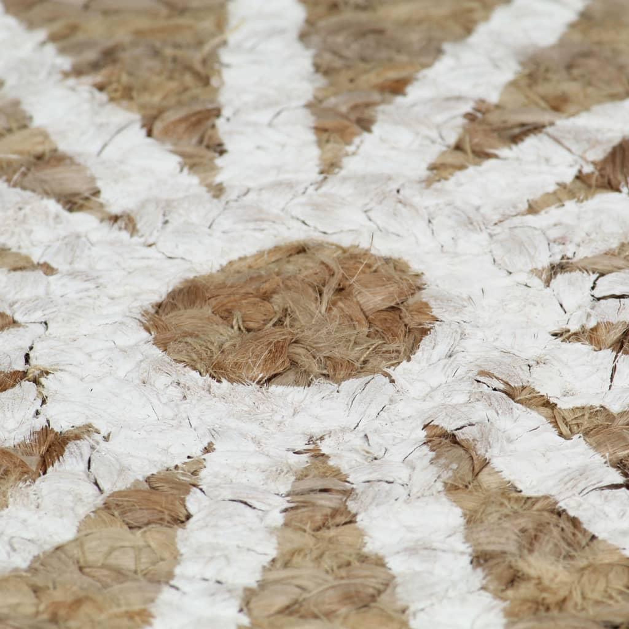 Voir la diapositive 5 : VIDAXL Tapis fait a la main Jute avec imprime blanc 150 cm
