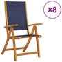 Voir la diapositive 2 : VIDAXL Chaises pliables de jardin lot de 8 bois d'acacia et textilene