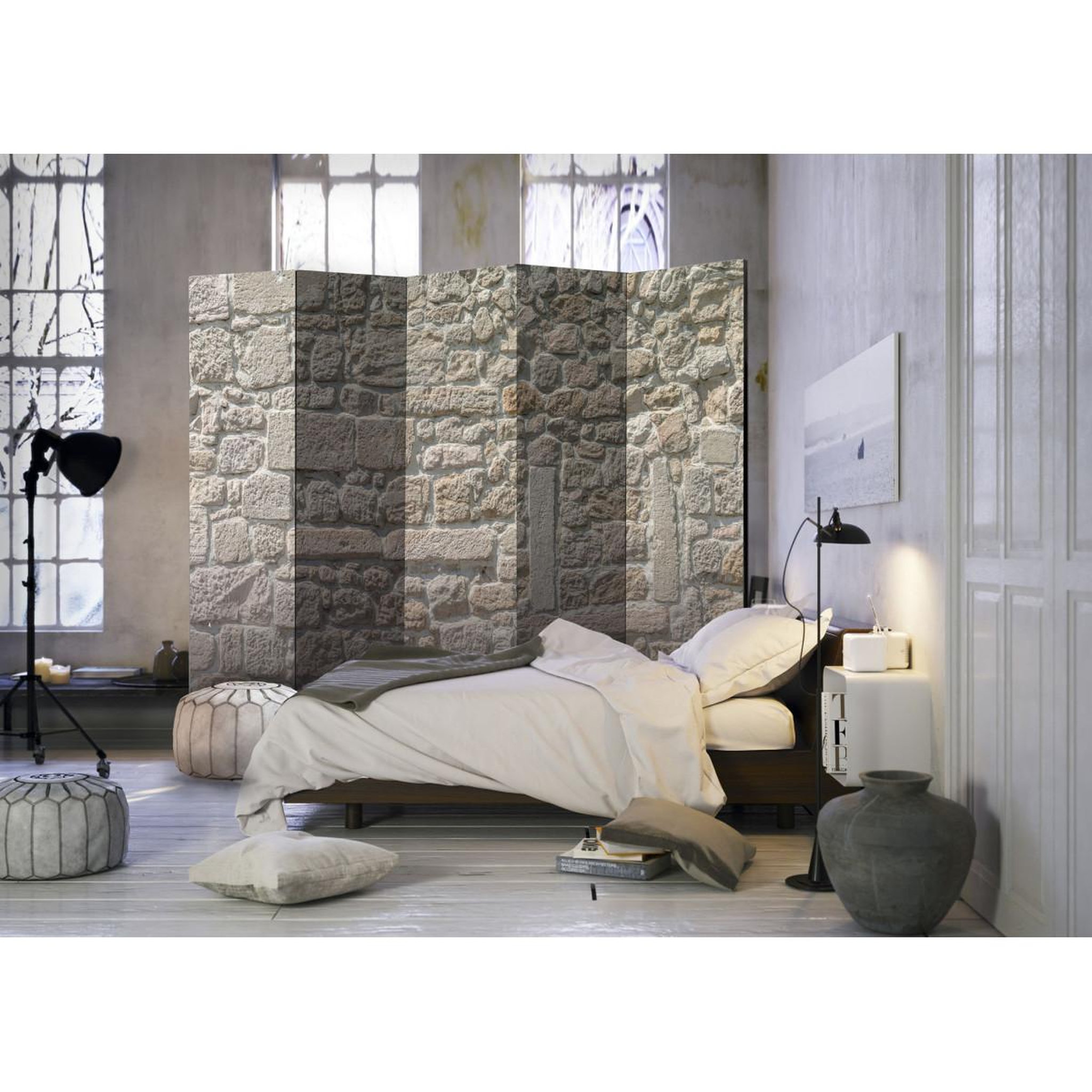 Voir la diapositive 2 : Paris Prix Paravent 5 volets  stone temple  172x225cm