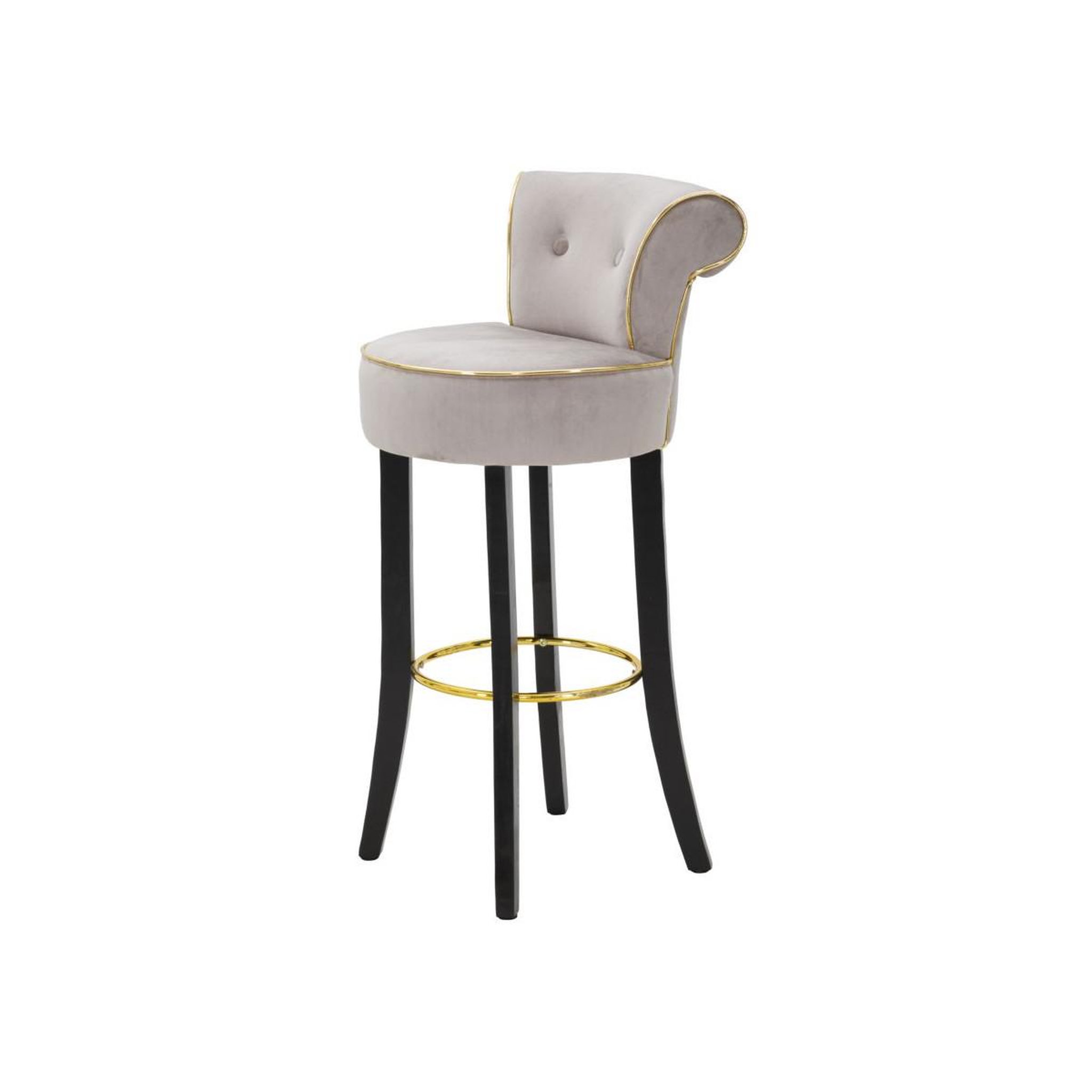 Voir la diapositive 3 : Paris Prix Tabouret de bar en velours  luxy  96cm gris