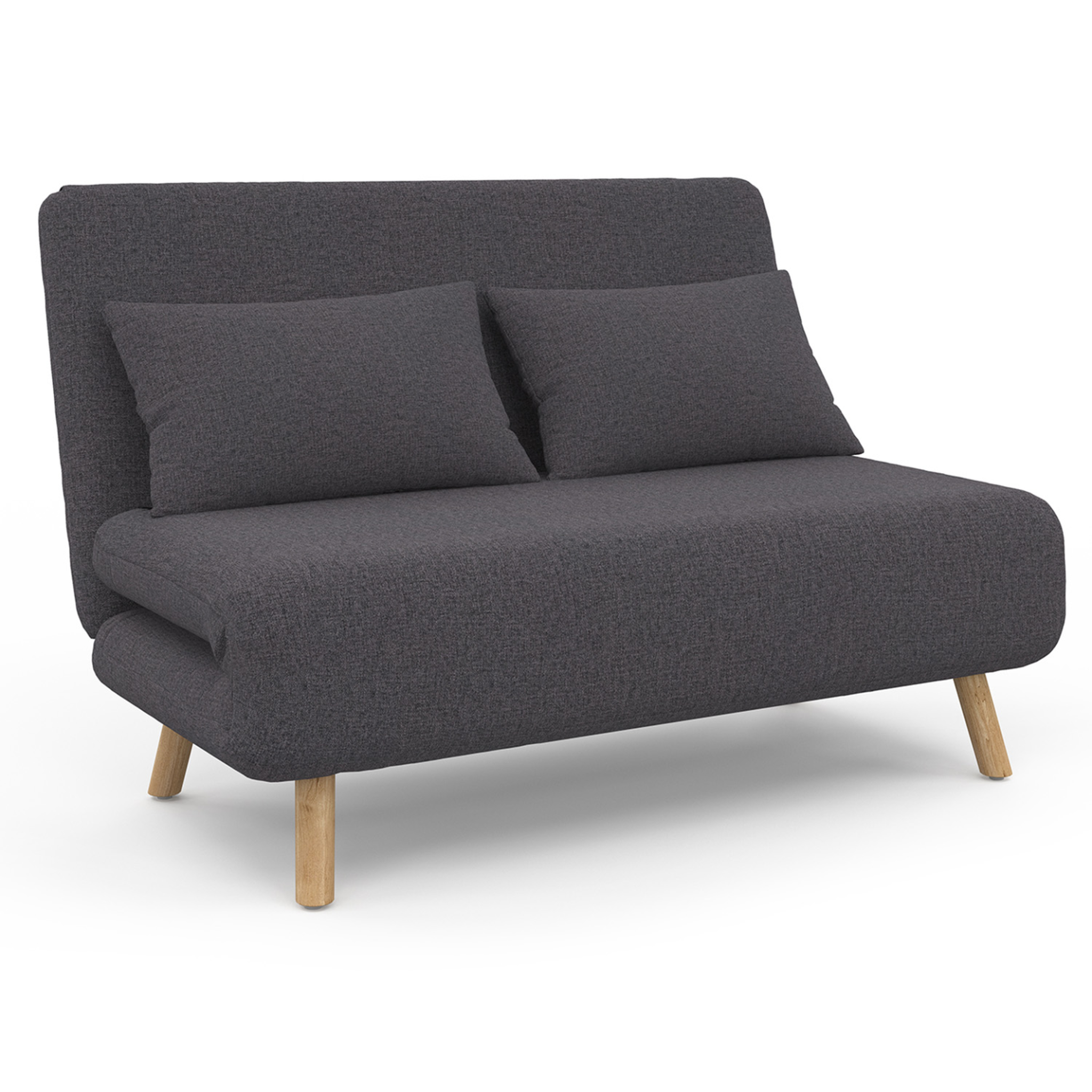 ID MARKET Canapé convertible romeo lit d'appoint 2 places 120 x 190 cm tissu gris anthracite