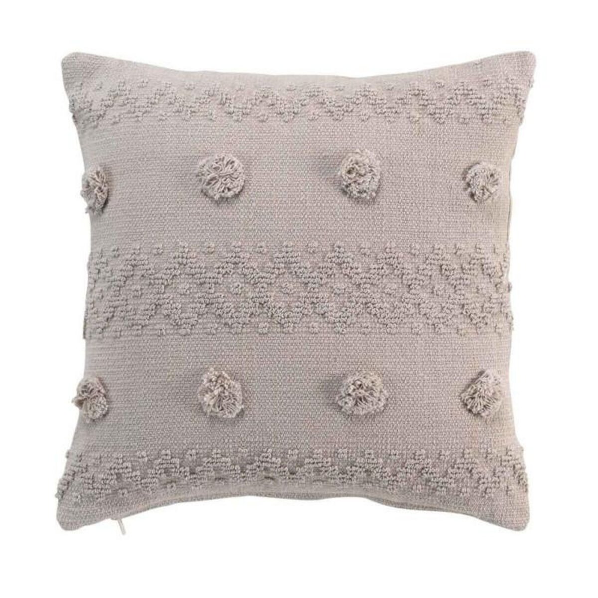 Paris Prix Coussin Déco à Pompons  Alenia  40x40cm Lin