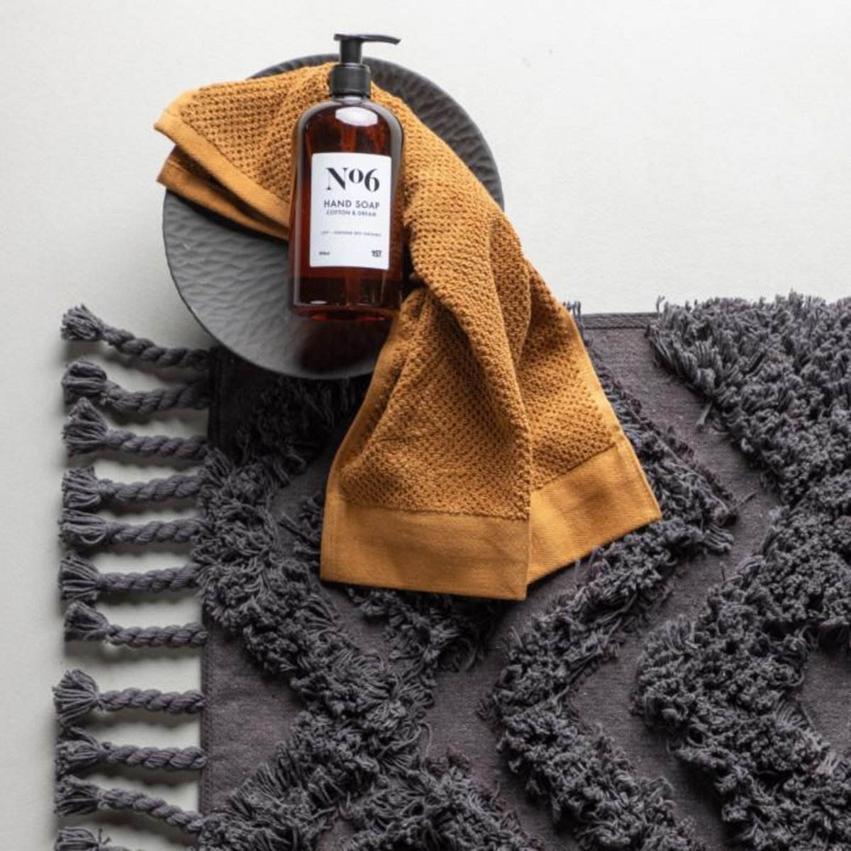 Paris Prix Tapis de Salle de Bain  Hilma  50x80cm Gris Foncé