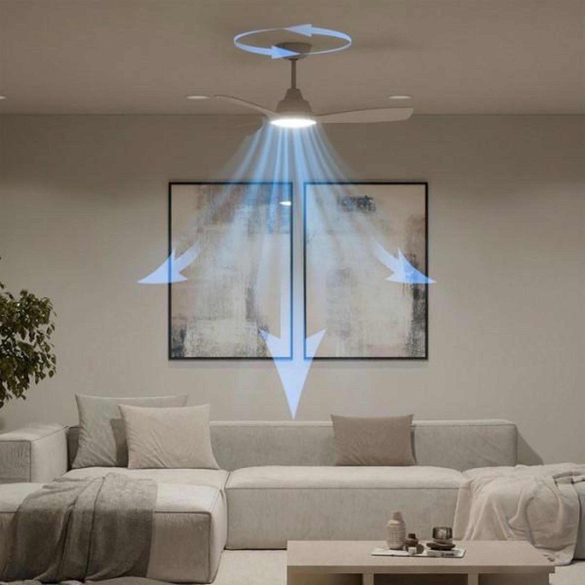 Voir la diapositive 3 : Philips Ventilateur de plafond - plafonnier  - philips - pales fixes - lumiere blanche réglable - blanc - télécommande incluse