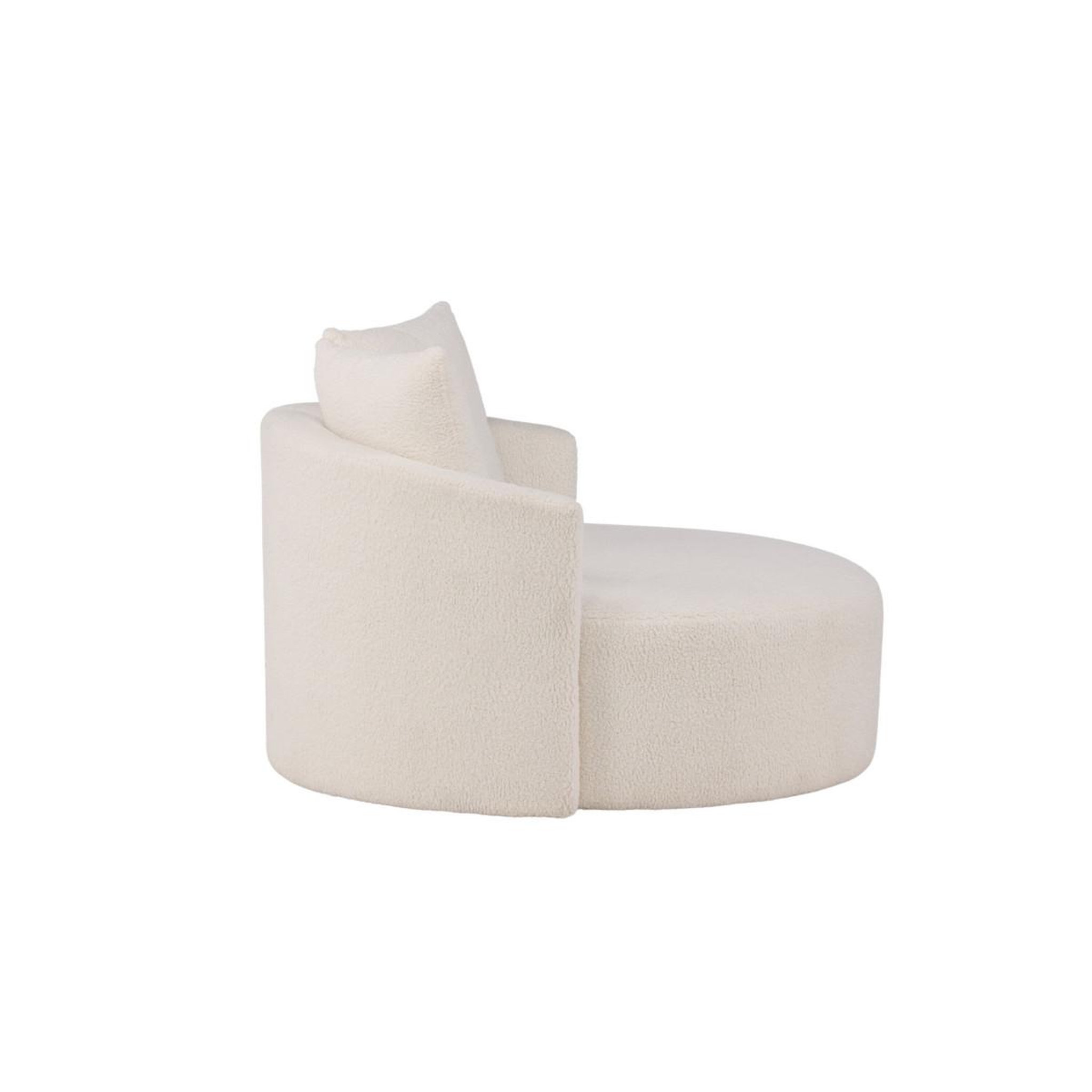 Voir la diapositive 5 : Paris Prix Fauteuil rond tissu bouclette  kelso  120cm blanc